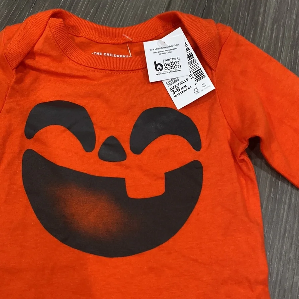 NWT! Unisex Baby Matching‎ Family Jack-O'-Lantern Graphic Bodysuit - Flame